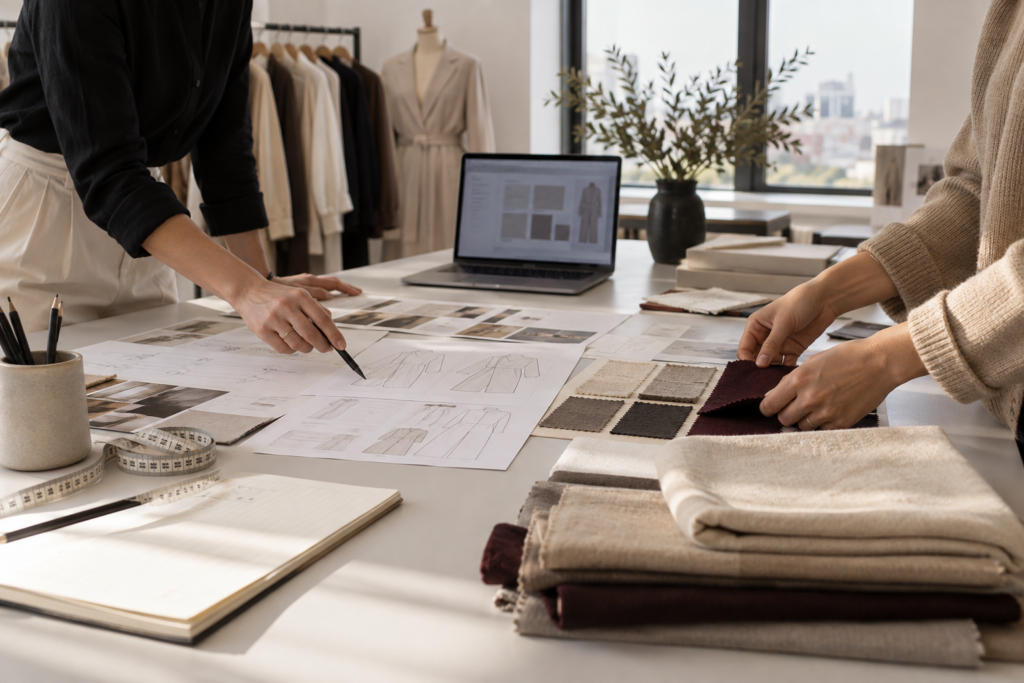 Fashion consultant due-diligence checklist with contract, milestones and production documents